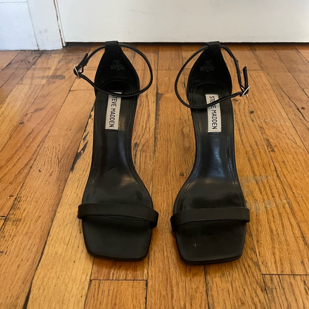 Steve Madden Black Strappy Heels